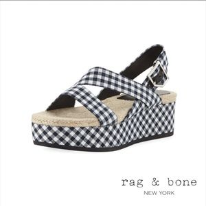 NWOT Rag & Bone Gingham Platform Sandals Sz 9.5